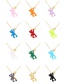 Fashion Color Copper Drop Oil Bear Pentagram Pendant Necklace