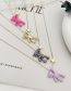 Fashion Light Purple Copper Drop Oil Bear Pentagram Pendant Necklace
