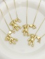 Fashion X Bronze Zirconium 26 Letter Love Bear Pendant Necklace