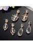 Fashion Oval Crystal Stud Earrings Plastic Oval Cross Stud Earrings Crystal Stud Earrings