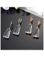 Fashion Silver Geometric Trapezoid Crystal Earrings