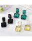 Fashion Black Crystal Stud Earrings Square Geometric Glass Crystal Stud Earrings