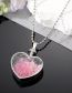 Fashion Pale Pink Heart Dried Flower Necklace Alloy Dried Flower Heart Necklace
