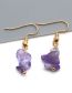 Fashion Purple Stone Geometric Natural Stone Crushed Stone Drop Earrings