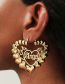 Fashion Gold Alloy Alphabet Heart Earrings