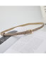 Fashion Apricot Faux Leather Metal Buckle Thin Belt