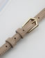Fashion Apricot Faux Leather Metal Buckle Thin Belt