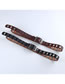 Fashion Brown Pu Faux Leather Hollow Wide Belt