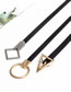 Fashion Gold Circle Buckle Belt Faux Leather Circle Buckle Knotted Thin Belt