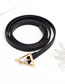 Fashion 1.1cm*120 Small Triangle Waist Rope Faux Leather Triangle Buckle Knotted Thin Belt