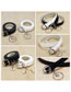 Fashion 5 Characters Black Faux Leather Number Ring Wide Belt