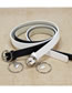 Fashion Small Pearl White Faux Leather Pearl Loop Wide Belt