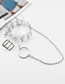 Fashion Belt + Single Chain Double Row Perforated Chain Transparent Wide Belt