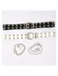 Fashion Black With Chain Woven Floral Double Row Chain Wide Belt