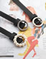 Fashion 1cm Pearl Lek Circle Buckle Perforated Belt Faux Leather Round Buckle Slim Belt