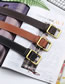 Fashion Khaki Wide Belt With Square Buckle Without Holes