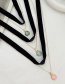 Fashion Dark Green Copper Drop Oil Geometric Velvet Double Layer Collar