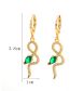 Fashion Gold Copper Gold Plated Zirconium Snake Earrings