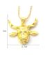 Fashion 7# Brass And Diamond Bull Head Necklace