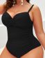 Fashion Rose Red Polyester V-neck One Piece Swimsuit