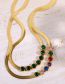 Fashion Emerald Titanium Emerald Snake Bone Chain Necklace