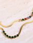 Fashion Color Titanium Emerald Snake Bone Chain Necklace