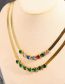Fashion Color Titanium Emerald Snake Bone Chain Necklace