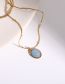 Fashion Necklace Titanium Gold Plated Oval Necklace