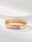 Fashion Gold Alloy Diamond Cutout Asymmetric Square Magnetic Buckle Bracelet