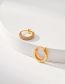 Fashion Gold Bronze Zirconium Geometric Round Earrings
