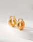 Fashion Gold Copper Gold Plated Irregular Embossed Earrings