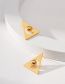 Fashion Gold Pure Copper Geometric Hollow Triangle Ball Stud Earrings