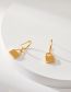 Fashion Gold Brass Gold Plated Glossy Lock Earrings