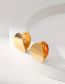 Fashion Gold Metal Irregular Oval Glossy Stud Earrings