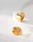 Fashion Gold Metal Irregular Oval Glossy Stud Earrings