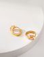 Fashion Gold Brass Gold Plated Geometric Circle Earrings With Diamonds