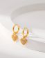 Fashion Gold Brass Gold Plated Diamond Heart Earrings