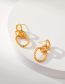 Fashion Gold Copper Gold Plated Hollow Twisted Twist Double Buckle Stud Earrings