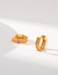 Fashion Gold Brass Diamond Hexagon Earrings