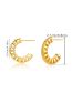 Fashion Gold Copper Gold Plated Geometric Half Circle C Stud Earrings
