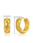 Fashion Gold Brass Gold Plated Diamond Round Earrings