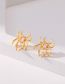 Fashion Gold Brass Diamond Spider Stud Earrings