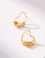 Fashion Gold Copper Gold Plated Geometric Heart Stud Earrings