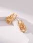 Fashion Gold Solid Copper Hollow Interlocking Stud Earrings