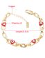 Fashion Red Gold-plated Copper Drip Oil Love Eye Bracelet