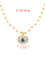 Fashion Blue Bronze Zircon Eye Pearl Beaded Necklace