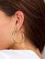Fashion 50mm Gold Stainless Steel Gold Plated C-shaped Earrings