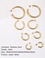 Fashion 25mm Steel Color Stainless Steel Gold Plated C-shaped Earrings