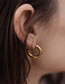 Fashion 30mm Steel Color Stainless Steel Gold Plated C-shaped Earrings