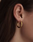 Fashion 24mm Steel Color Titanium Steel Geometric Round Earrings